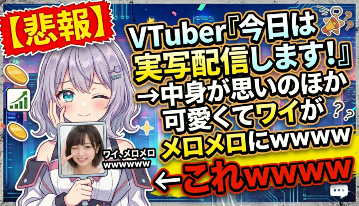 【画像】VTuber『今日は実写配信します！』→中身が思いのほか可愛くてワイがメロメロにｗｗｗｗ