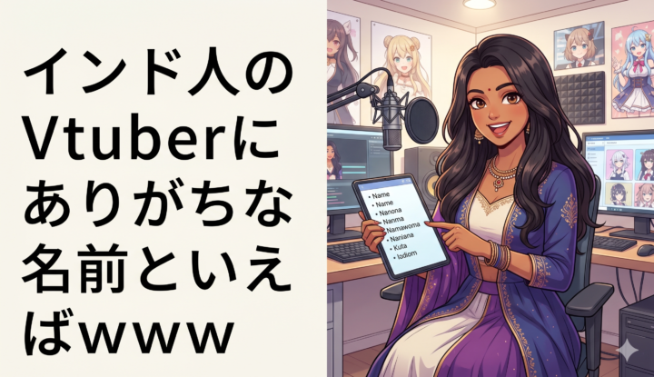 インド人のVtuberにありがちな名前といえばｗｗｗ