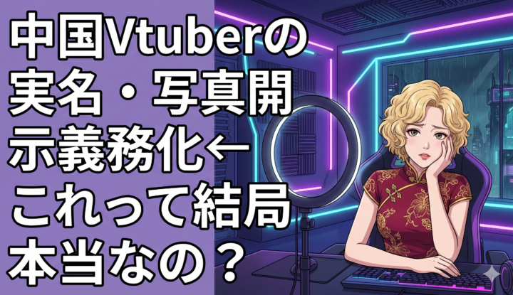 『中国Vtuberの実名・写真開示義務化』←これって結局本当なの？