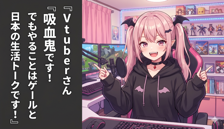 Vtuberさん『吸血鬼です！海賊です！魔◯◯界から来ました！でもやることはゲームと日本の生活トークです！』