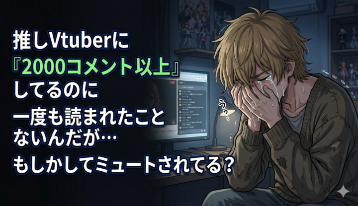 推しVtuberに『2000コメント以上』してるのに一度も読まれたことないんだが…もしかしてミュートされてる？