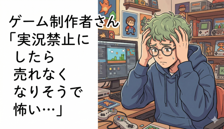ゲーム制作者さん『ゲーム実況禁止にしたら売れなくなりそうで怖い…』