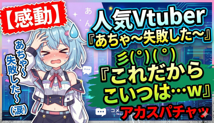 【感動】人気Vtuber『あちゃ～失敗した～』 彡(ﾟ)(ﾟ)『これだからこいつは…w』ｱｶｽﾊﾟﾁｬｯ