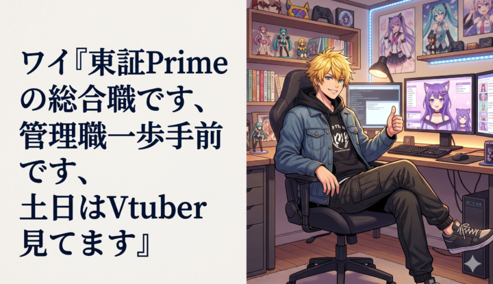 ワイ『東証Primeの総合職です、管理職一歩手前です、土日はVtuber見てます』