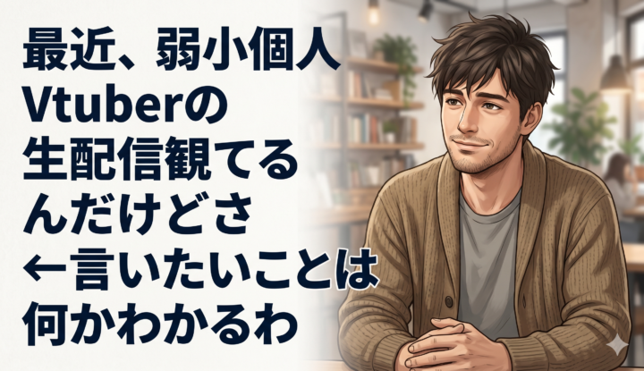 最近、弱小個人Vtuberの生配信観てるんだけどさ…←言いたいことは何かわかるわ