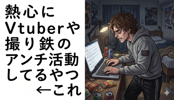 熱心にVtuberや撮り鉄のアンチ活動してるやつ←これ