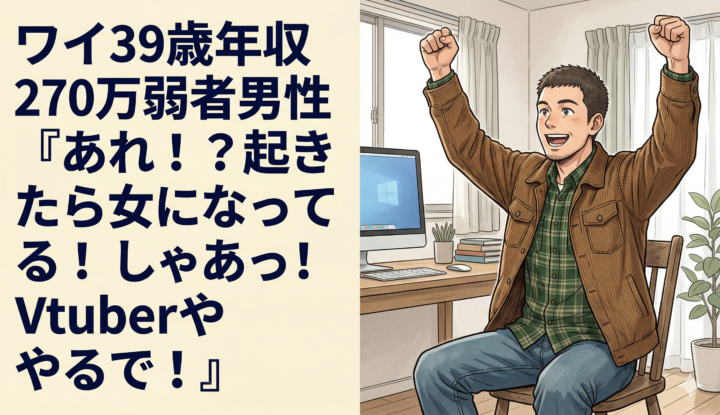ワイ39歳年収270万弱者男性『あれ！？起きたら女になってる！しゃあっ！Vtuberやるで！』