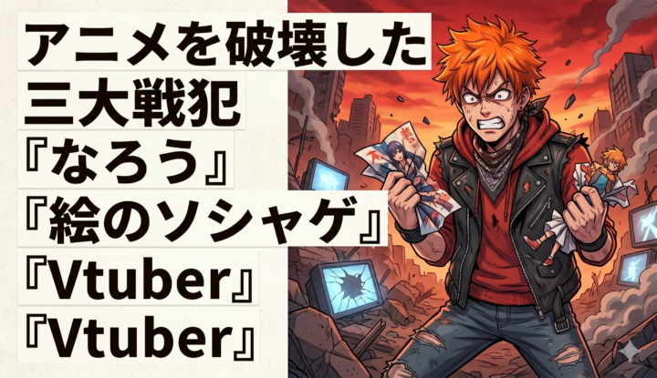 アニメを破壊した三大戦犯『なろう』『絵のソシャゲ』『Vtuber』