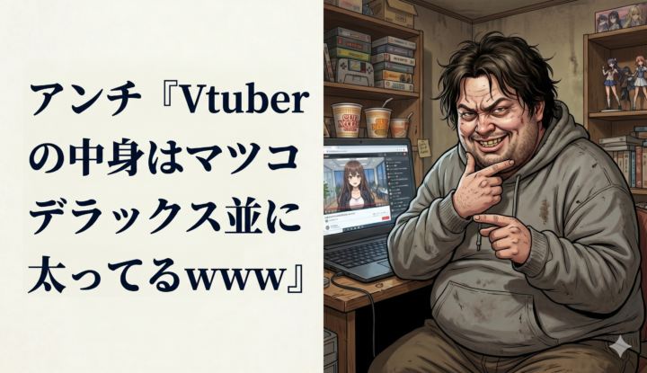 アンチ『Vtuberの中身はマツコデラックス並に太ってるｗｗｗ』