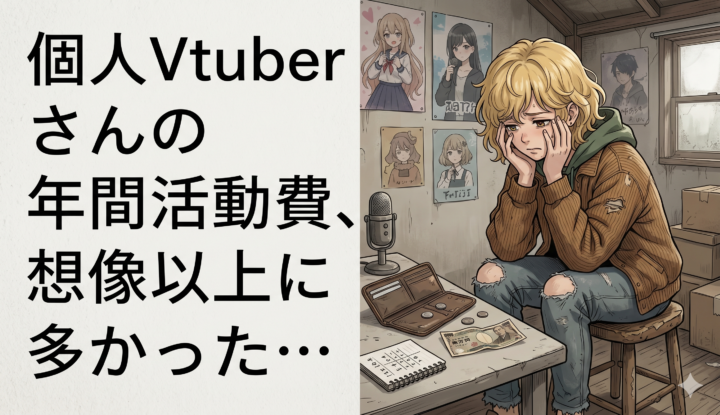 個人Vtuberさんの年間活動費、想像以上に多かった…