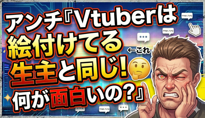 【生主】アンチ『Vtuberは絵付けてる生主と同じ！何が面白いの？』←これ
