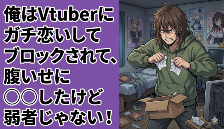 俺はVtuberにガチ恋いしてブロックされて腹いせに◯◯したけど弱者じゃない