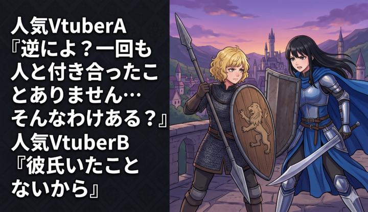人気VtuberA『逆によ？一回も人と付き合ったことありません…そんなわけある？』 人気VtuberB『彼氏いたことないから』