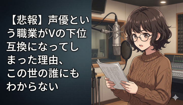 声優という職業がVtuberの完全下位互換になってしまった理由、この世の誰にもわからない