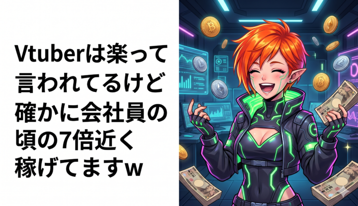 Vtuberは楽って言われてるけど確かに会社員の頃の7倍近く稼げてますw
