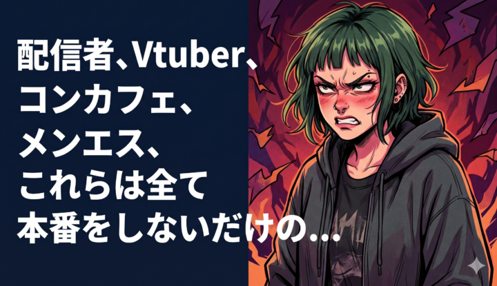 配信者、Vtuber、コンカフェ、メンエス、これらは全て本番をしないだけの