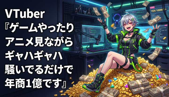 VTuber『ゲームやったりアニメ見ながらギャハギャハ騒いでるだけで年商1億です』