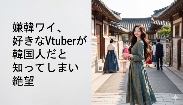 嫌韓ワイ、好きなVtuberが韓国人だと知ってしまい絶望