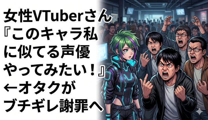 女性VTuberさん『このキャラ私に似てる声優やってみたい！』←オタクがブチギレ謝罪へ