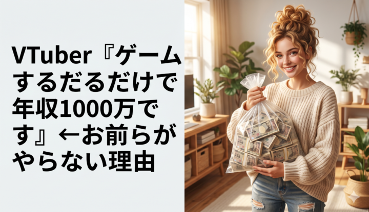 VTuber『ゲームするだけで年収1000万です』←お前らがやらない理由