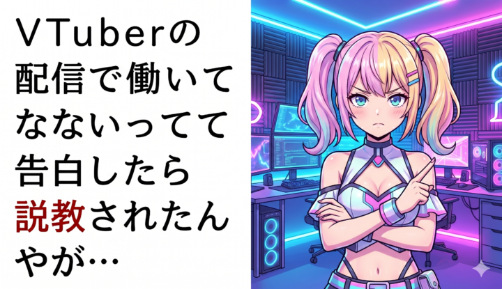 VTuberの配信で働いてないって告白したら説教されたんやが…