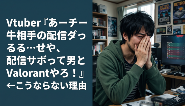 Vtuber『あーチー牛相手の配信ダっる…せや、配信サボって男とValorantやろ！』←こうならない理由