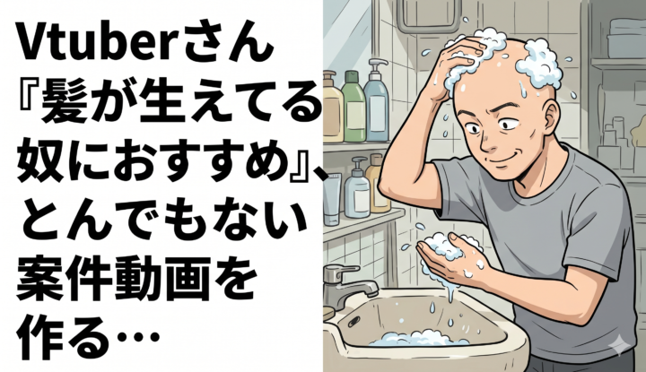 Vtuberさん『髪が生えてる奴におすすめ』と、とんでもない案件動画を作る…