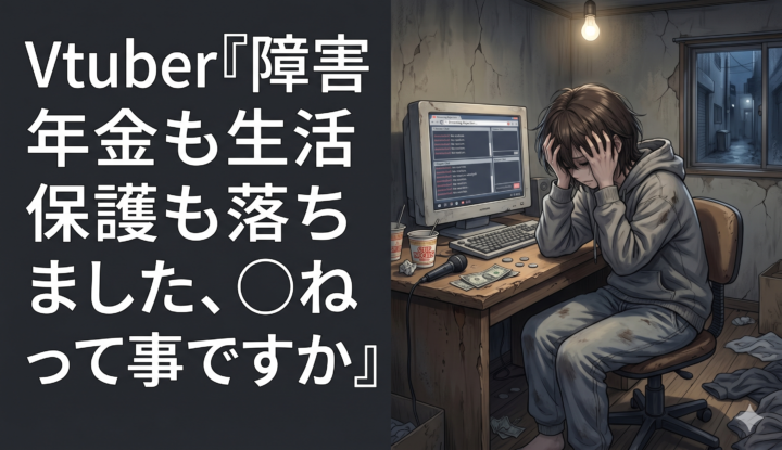 Vtuber『障害年金も生活保護も落ちました、◯ねって事ですか』