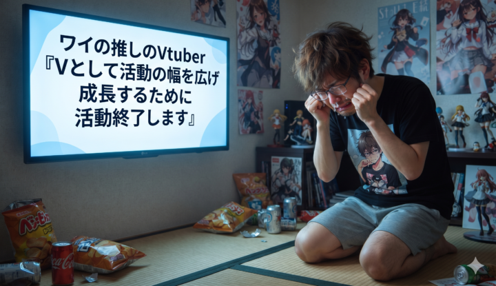 ワイの推しのVtuber『Vとして活動の幅を広げ成長するために活動終了します』