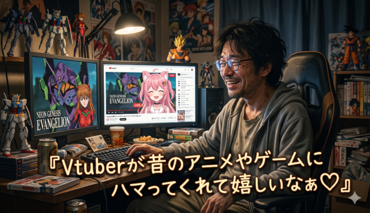『Vtuberが昔のアニメやゲームにハマってくれて嬉しいなぁ♡』