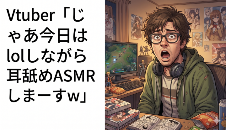 Vtuber『じゃあ今日はlolしながら耳舐めASMRしまーすw』