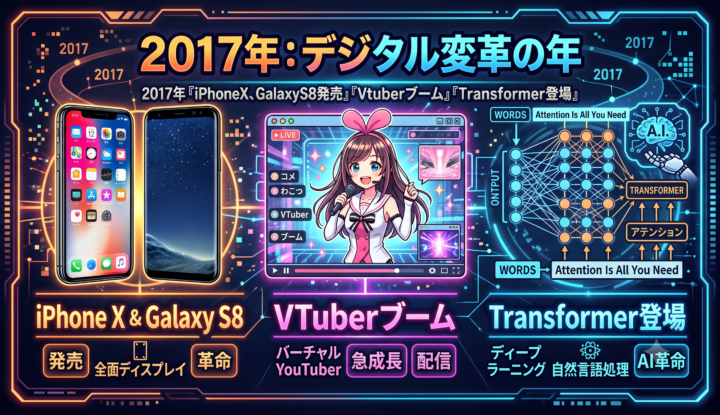 2017年『iPhoneX、GalaxyS8発売』『Vtuberブーム』『Transformer登場』