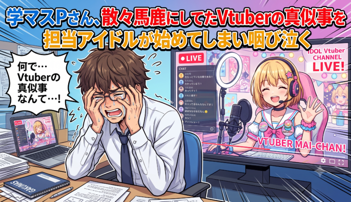 学マスPさん、散々馬鹿にしてたVtuberの真似事を担当アイドルが始めてしまい咽び泣く